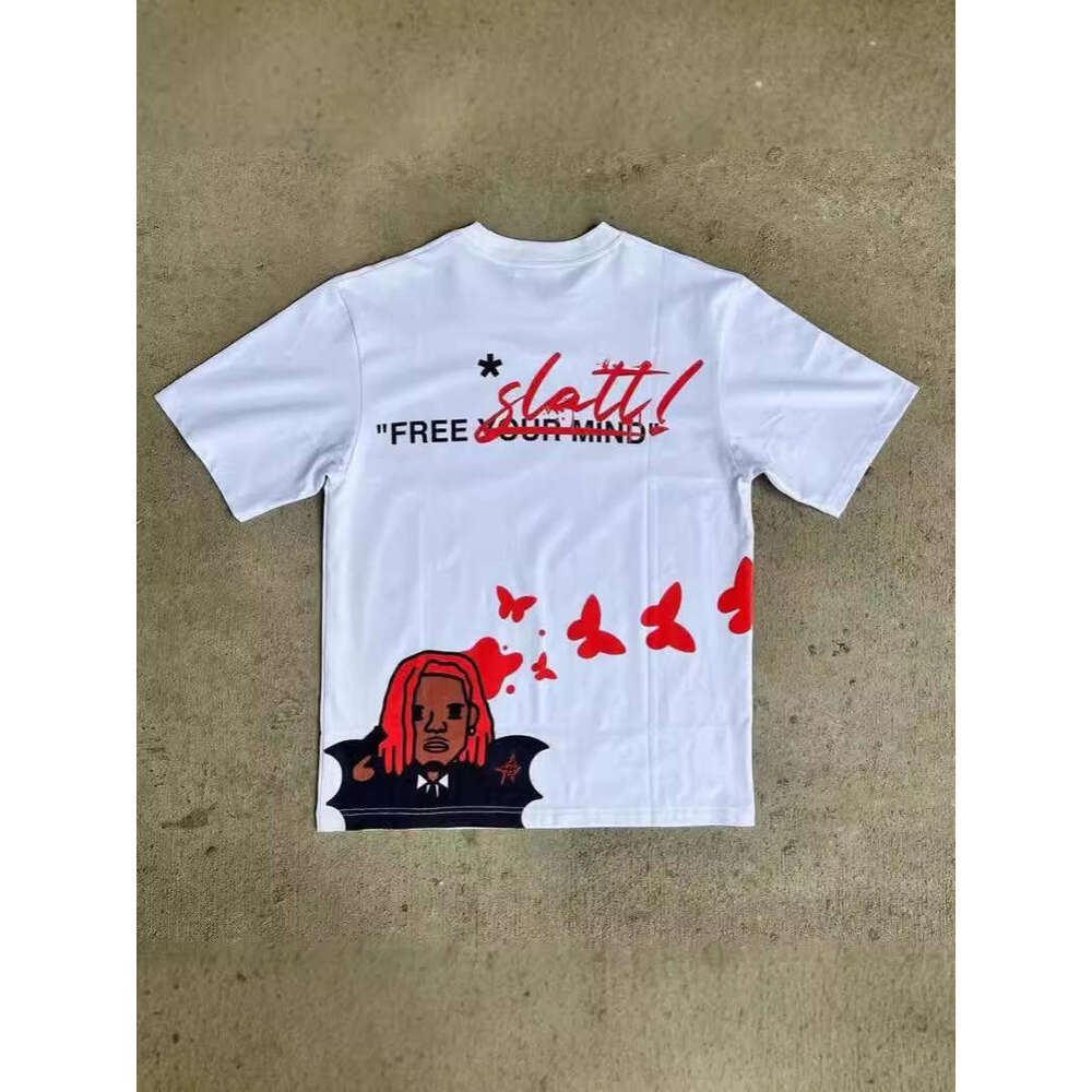 Classic letter printed T-shirt for couples, loose high street short sleeved, summer