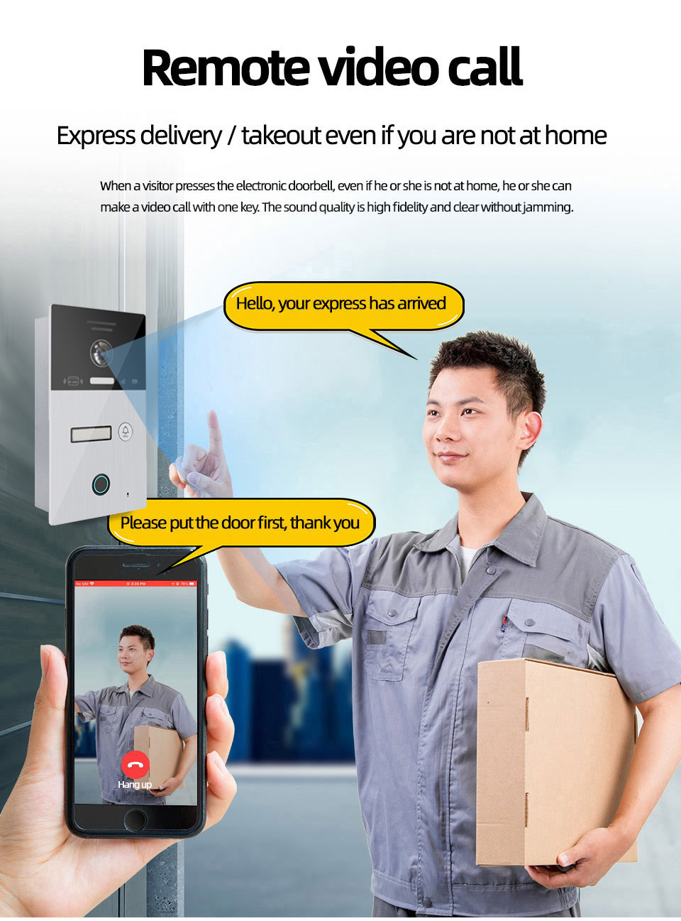 Tuya WIFI Video Intercom For Apartment 1080P Video Doorphone Call 1 Floors WIFI Doorbell Camera