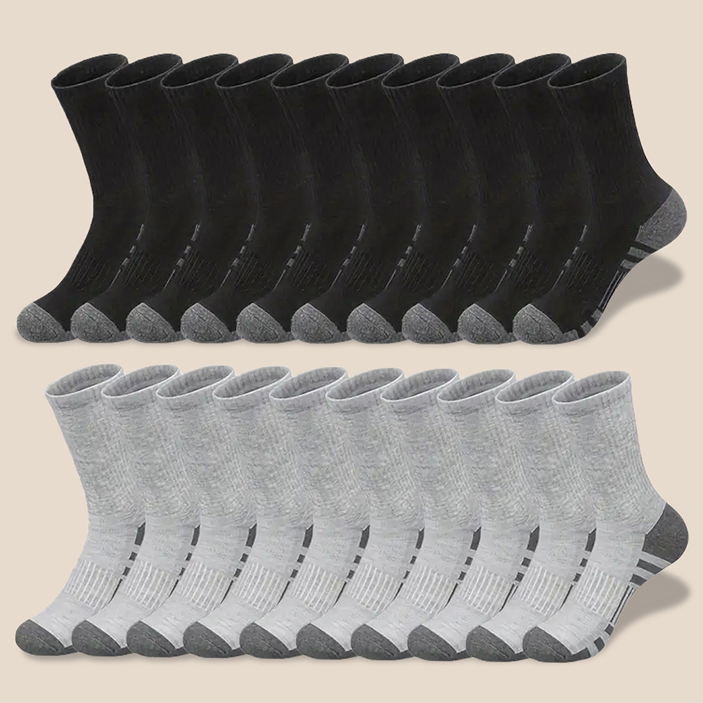 10/30 Pairs Of High-Quality Men's Workwear Socks, Unisex Sports Breathable Basketball Non Slip Socks, Casual Socks
