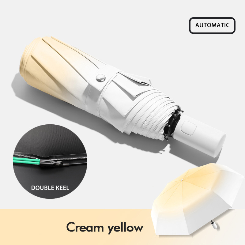 8 Bones Durable Three-Section Folding Umbrella with UV Coating - Perfect for Advertising Campaigns