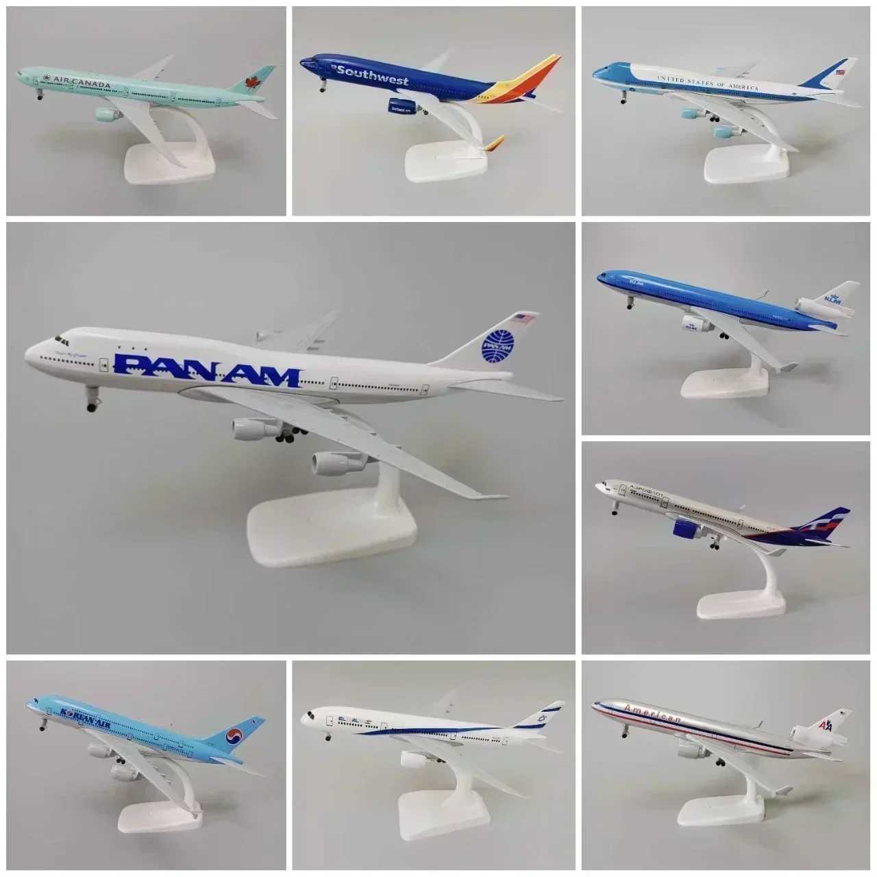 20cm Alloy Metal USA Air Pan American World Airways PAN AM Boeing 747 B747 Diecast Airplane Model Plane Southwest KLM Aircraft X250114