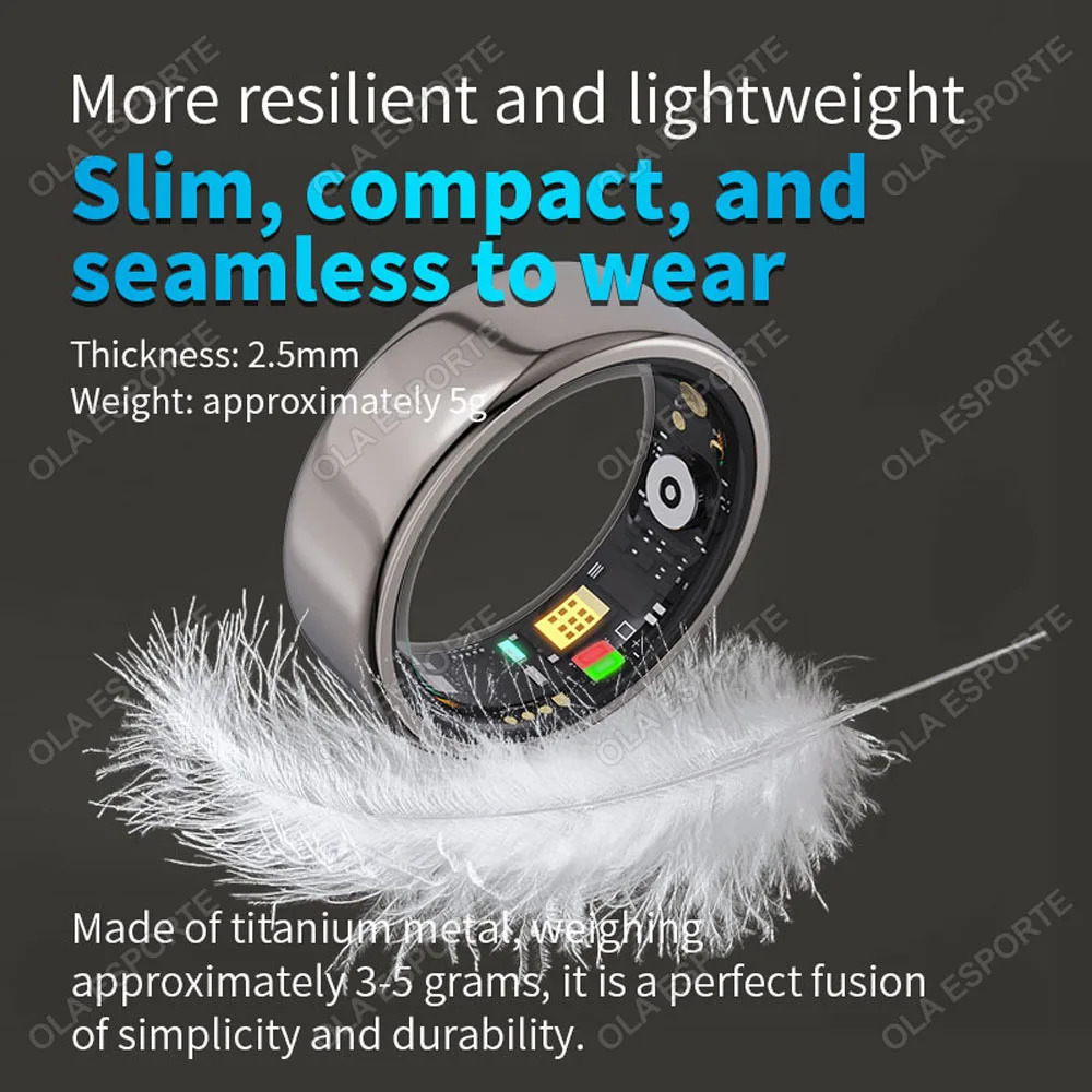 Smart Ring Blood Pressure Monitor Health IP68 Waterproof Monitoring smartring Exercise Remote Care for christmas 250106