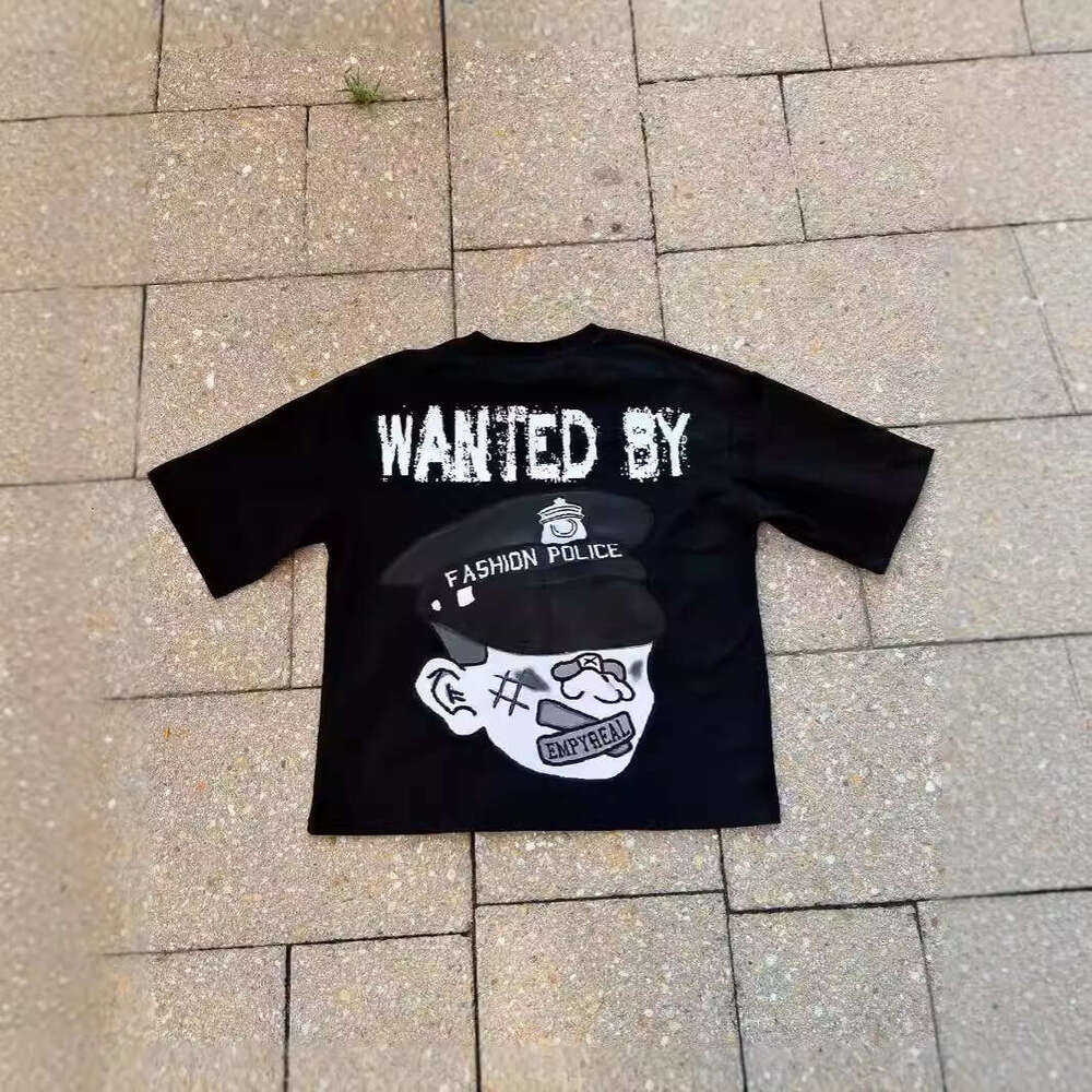 American street round neck pullover cotton loose fitting unisex summer cartoon anime 3D pattern top