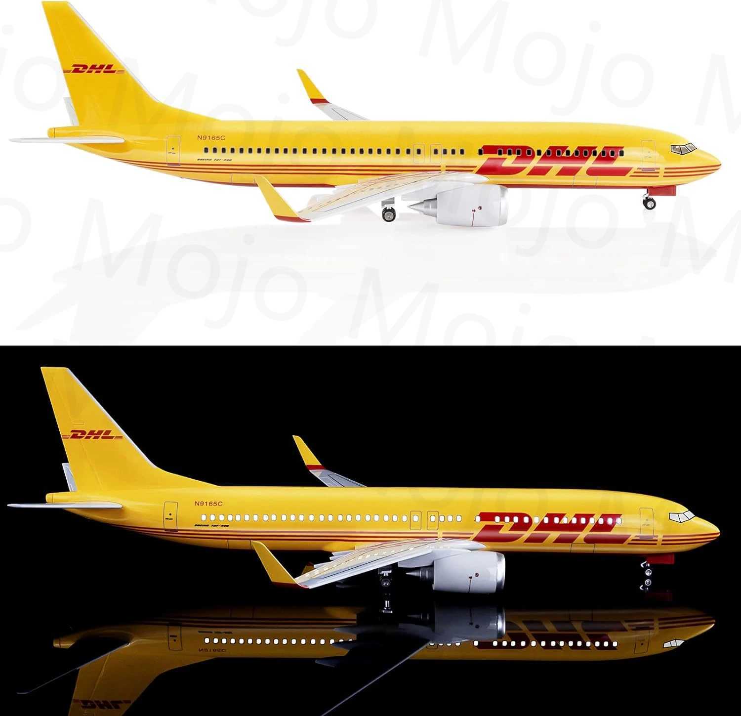 1 85 Scale 47cm 737 Large Model Airplane DHL Boeing B737 Plane Models Diecast Airplanes with LED Light For Collection or Gift X2501141