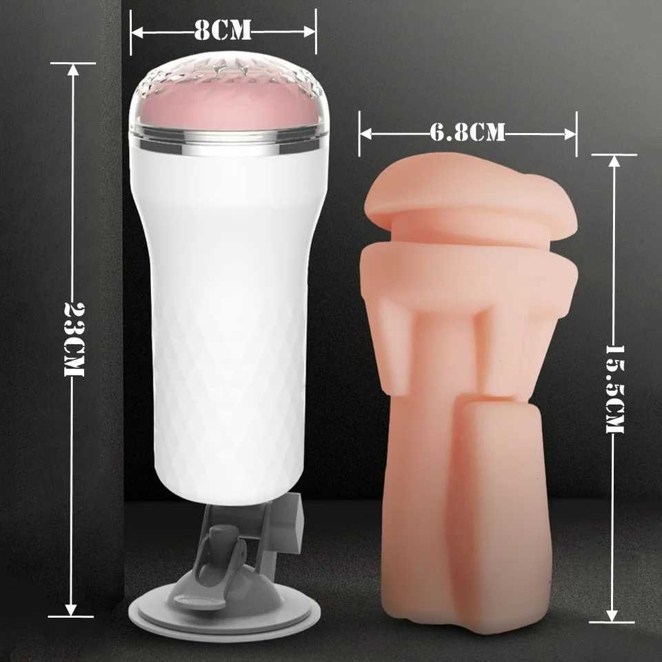 Male Penis Masturbator Suction Cup Mens Masturbation Cup Simulation Texture Delayed Ejaculation Adult Sex Toy For MenW250114