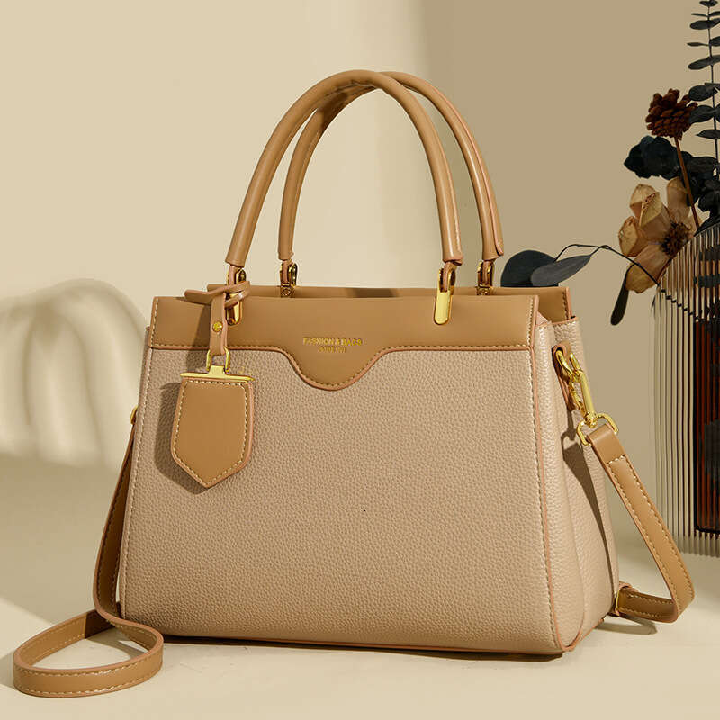 Women's Bags handbag Autumn New Lychee Pattern Handbag, Light Luxury Premium Women's Bag, Practical and Versatile Shoulder Bag