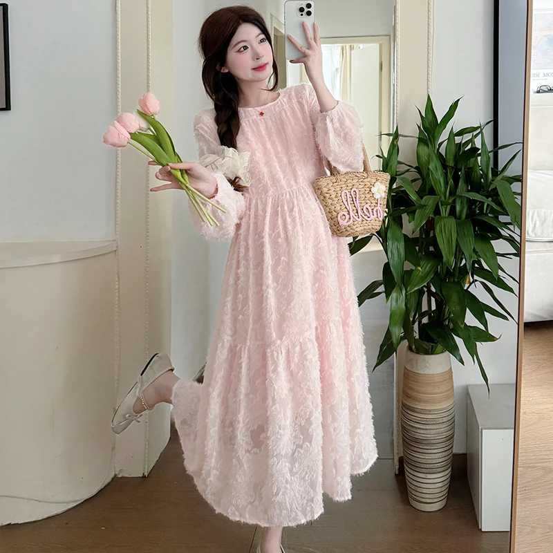 Good Qu Pregnant Summer Par Dress Short Pregnant Wedding Dress Sweet Mesh Puff Sleeves Fashionable Embroidered Dress W250113