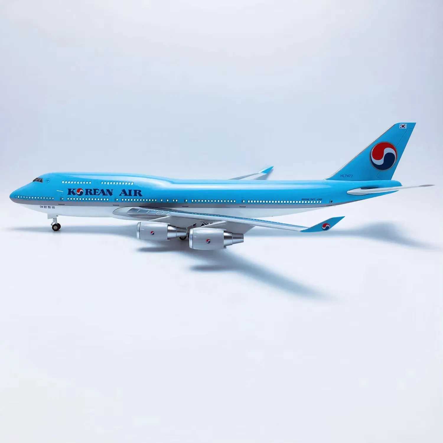 1 150 Scale 47CM Boeing 747 Korean Air Aircraft Model Die-cast Machine Souvenir Decoration Aviation Collection Gifts X250114