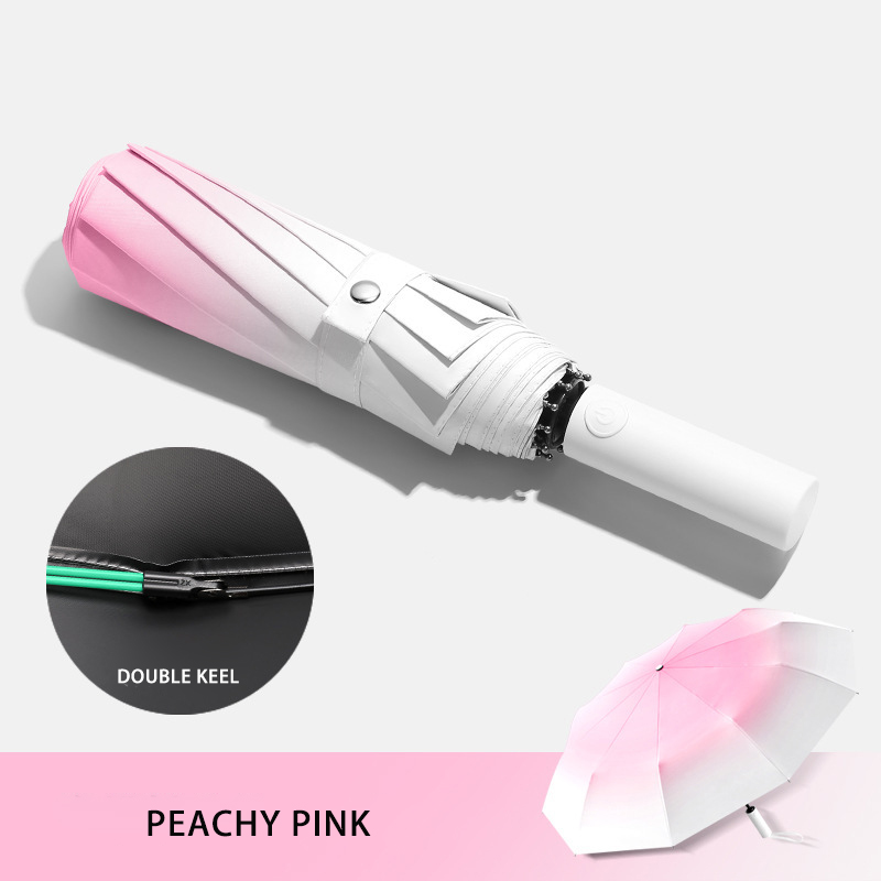 12 Bones Durable Three-Section Folding Umbrella with UV Coating - Perfect for Advertising Campaigns