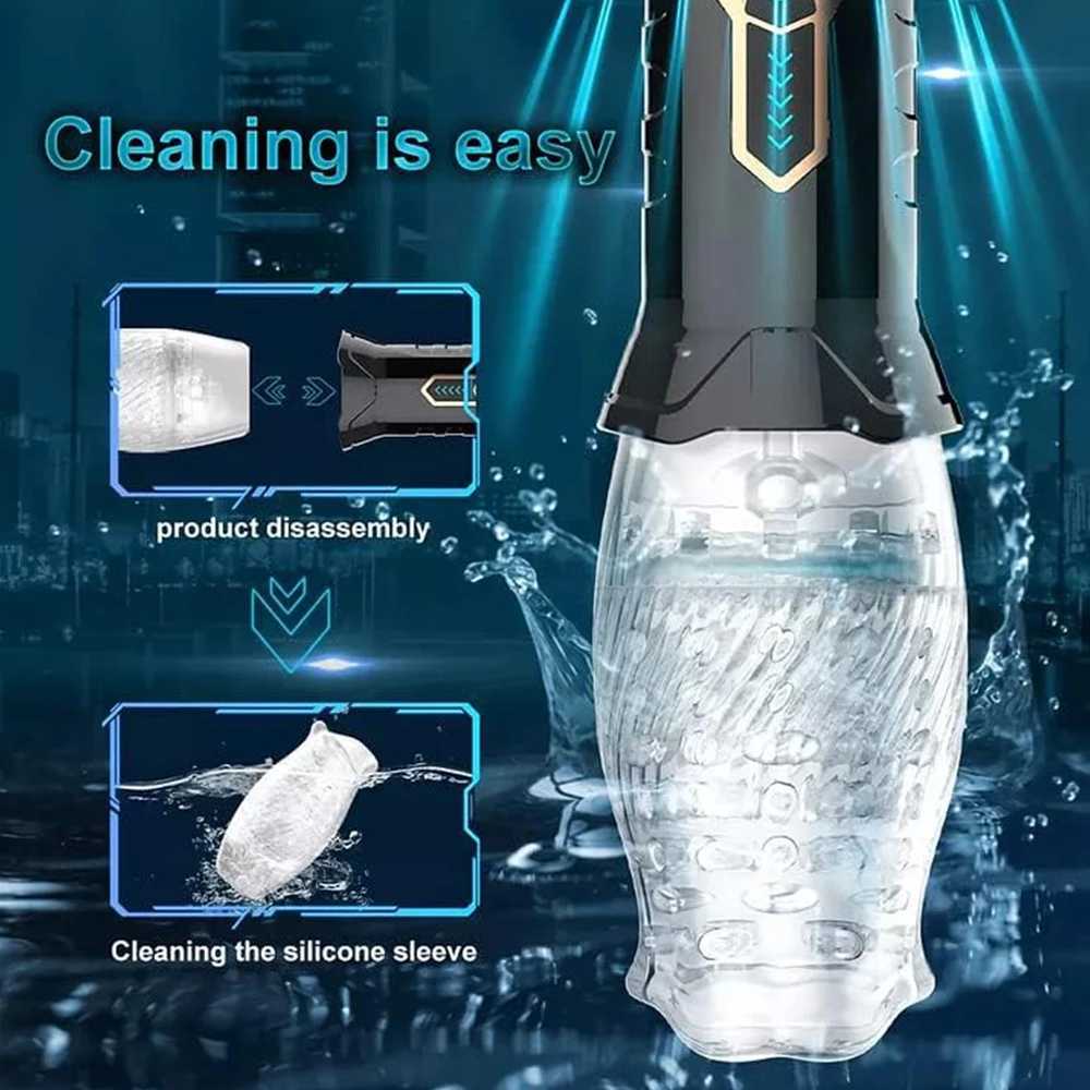 Male Automatic Masturbator Cup Vagina Masturbation 5 Rotating 10 Vibrator Penis Blowjob Pussy Stimulator Adult Sex Toys for MenW250114