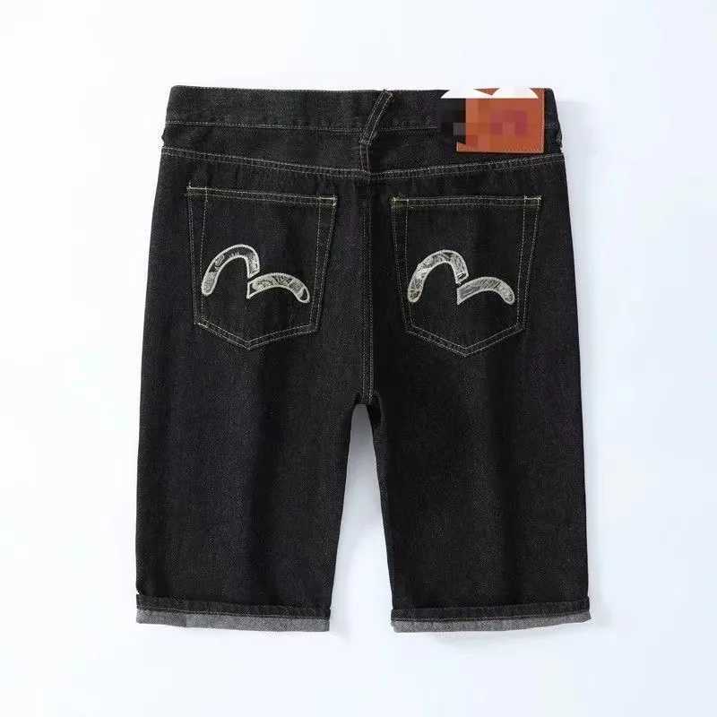 2024 Fukushen Shorts New Hip-Hop American High Street Retro Harajuku Style Fashion Loose Printed Denim Straight Five-Leg PantsXJ250114