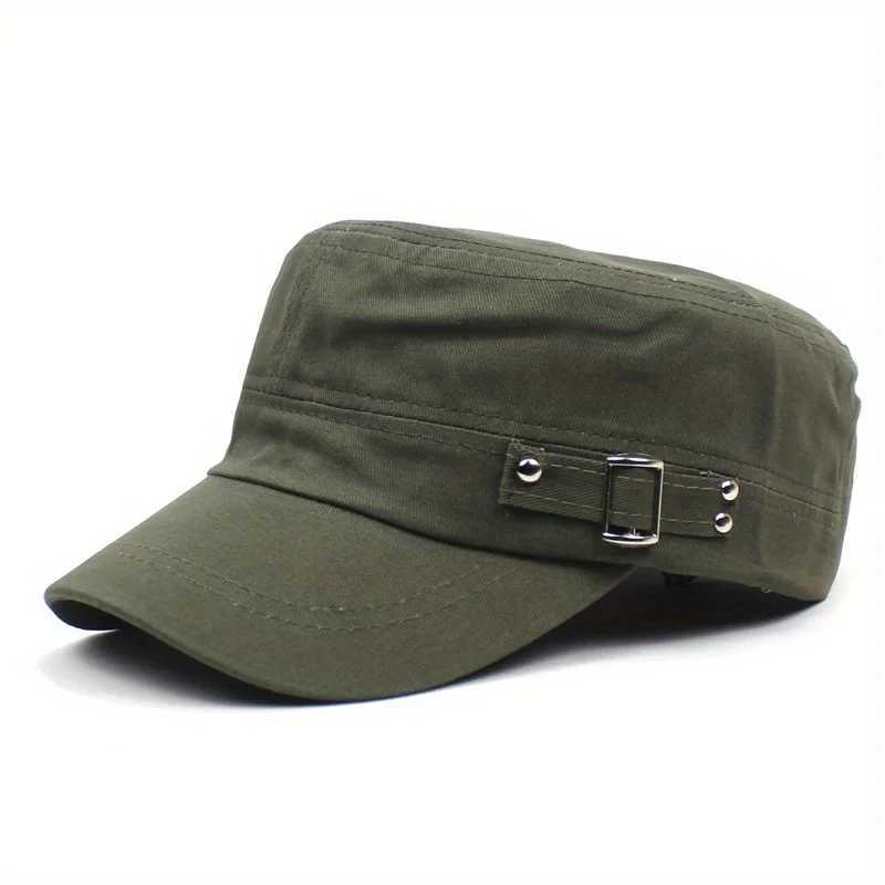Side Button Baseball C Solid Color Army C Adjustable Sunscreen Snback C Suitable for Women Men Travel Sports Hiking Dad Hat W250113