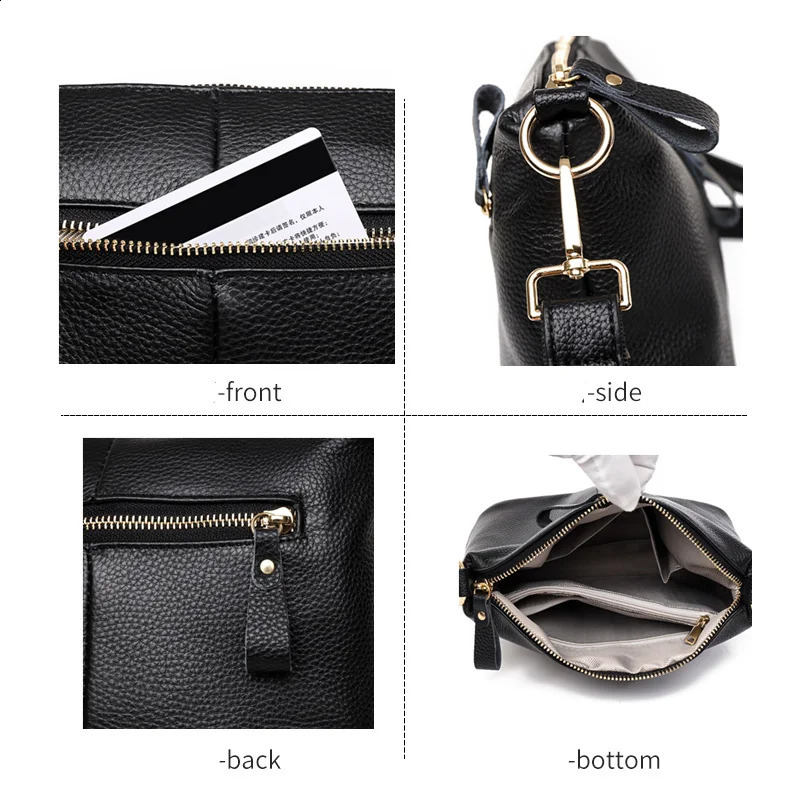 Genuine Leather Bags For Women Casual Simple Small Womens Handbags High Quality Natural Cowskin Female Shoulder Crossbody Tote 250106