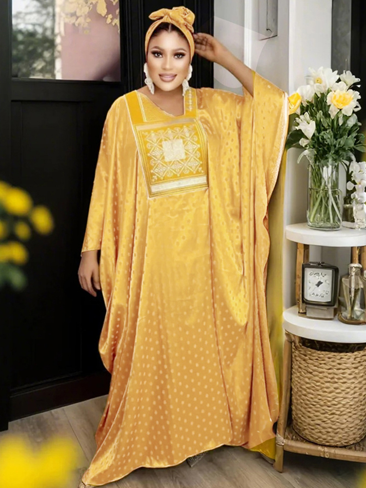 African ethnic style long skirt robe Middle Eastern Muslim women's V-neck plus size dress
