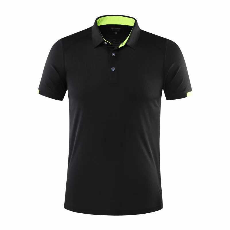 Summer quick drying short sleeved polo shirt Golf company group breathable fitness collar sports shirt big button top M250113