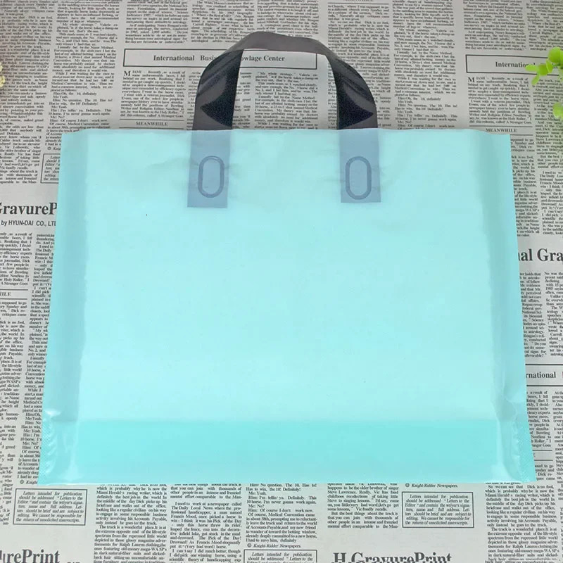 50pcs 45x55cm Thick Colorful Plastic Handbag Gift Bag Handle Bag Rectangular Shopping Clothing Shoes Package250114