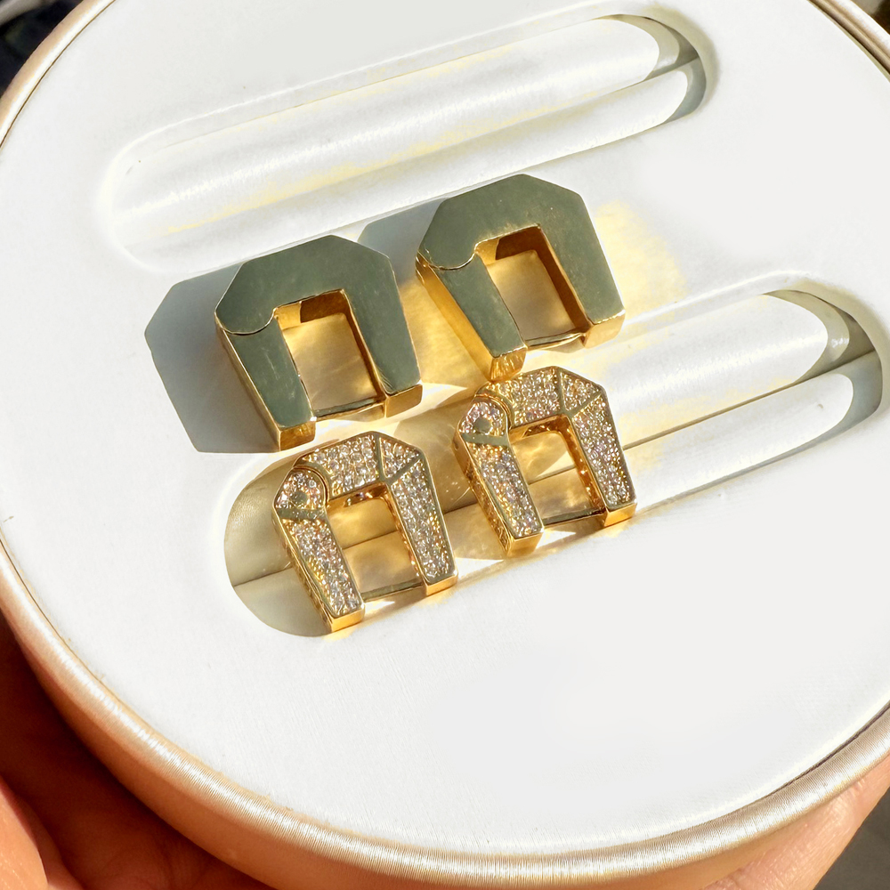 2025 Geometric Mini Small Huggie Hoop Earring Simple Jewelry Micro Pave Bling Cz Minimal Jewelry for Women Girls