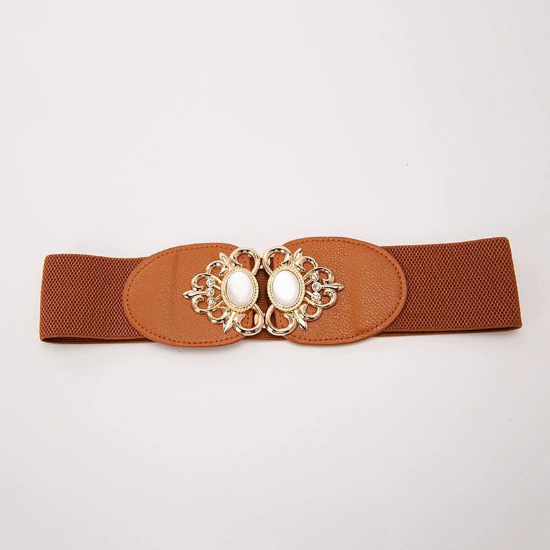 Korean version of the elastic waistband ladies elastic wide waist seal with skirt decorative belt temperament Slim thin girdle