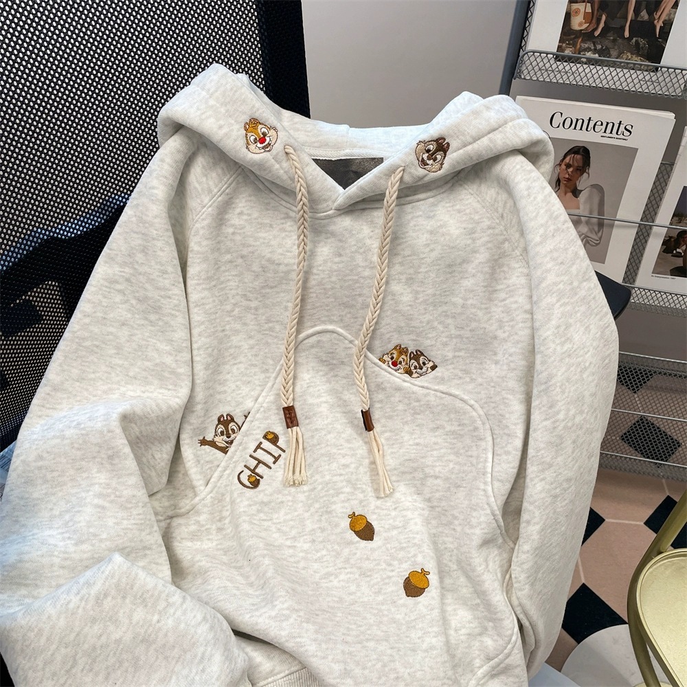 2025S designer embroidered hooded for women in autumn winter with plush and lazy style sweatshirt top