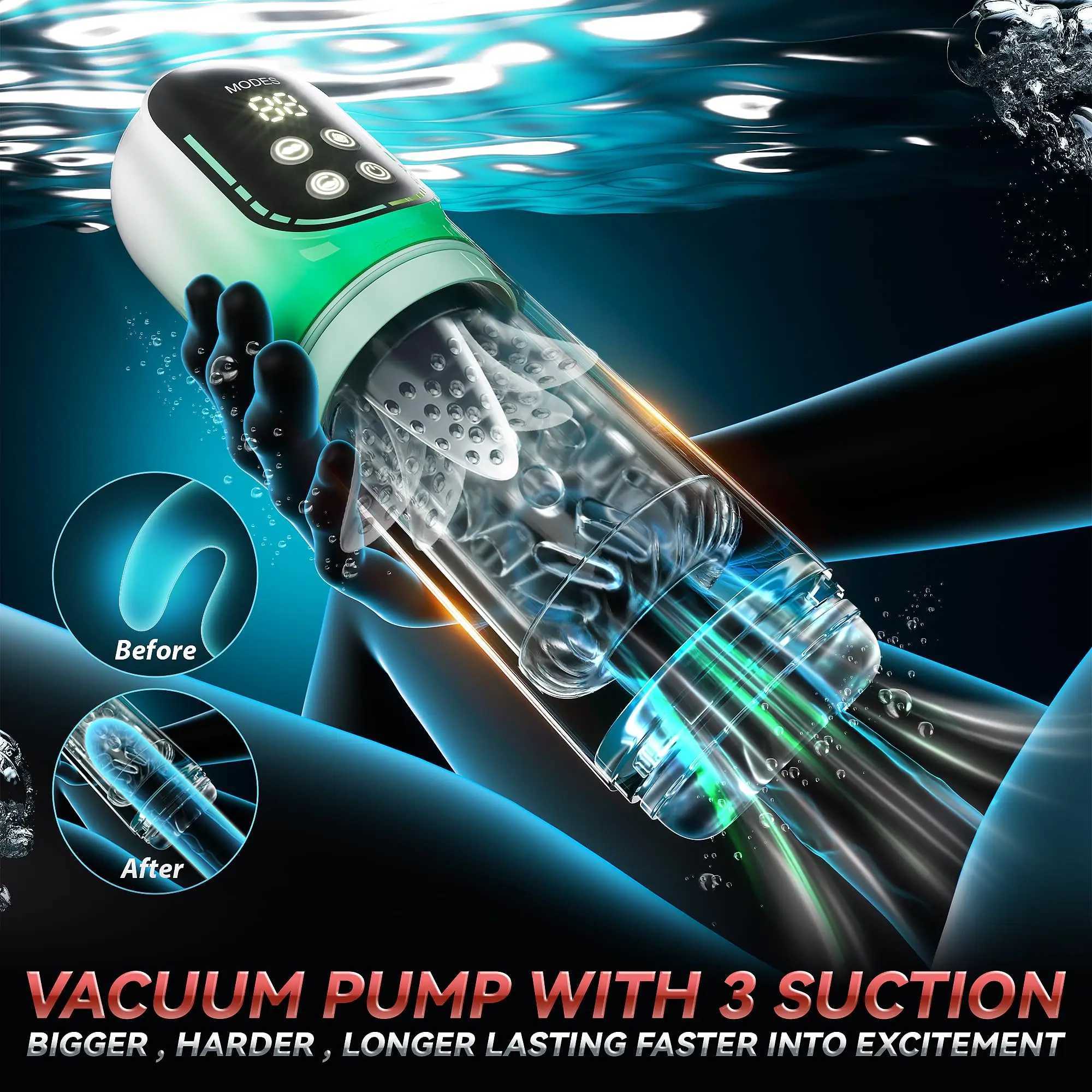 4in1 LCD Automatic Male Masturbator Thrusting Rotating Sucking Masturbation Cup Blowjob Penis Pump Pocket Pussy Sex Toys for Men W250618