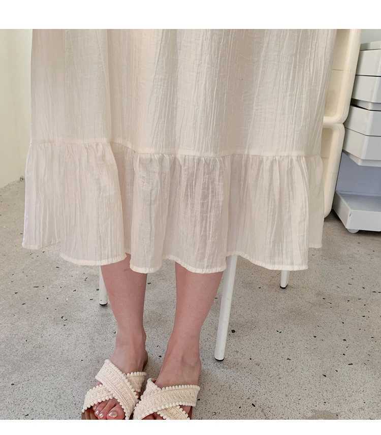 Summer short sleeved maternity dress Drstring waist hollow lace patch work V-neck maternity beach dress holiday dress W250113