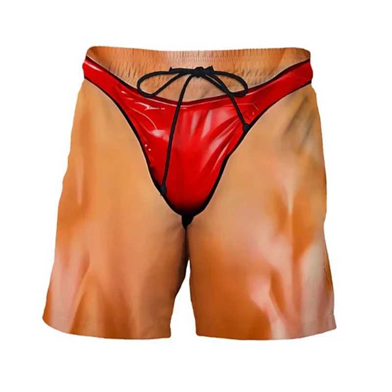 Funny Realistic Briefs Pattern Beach Shorts Fashion Trend Summer 3D Printed Swim Trunks Loose Catch Eyes Quick Dry Short PantsXJ250114