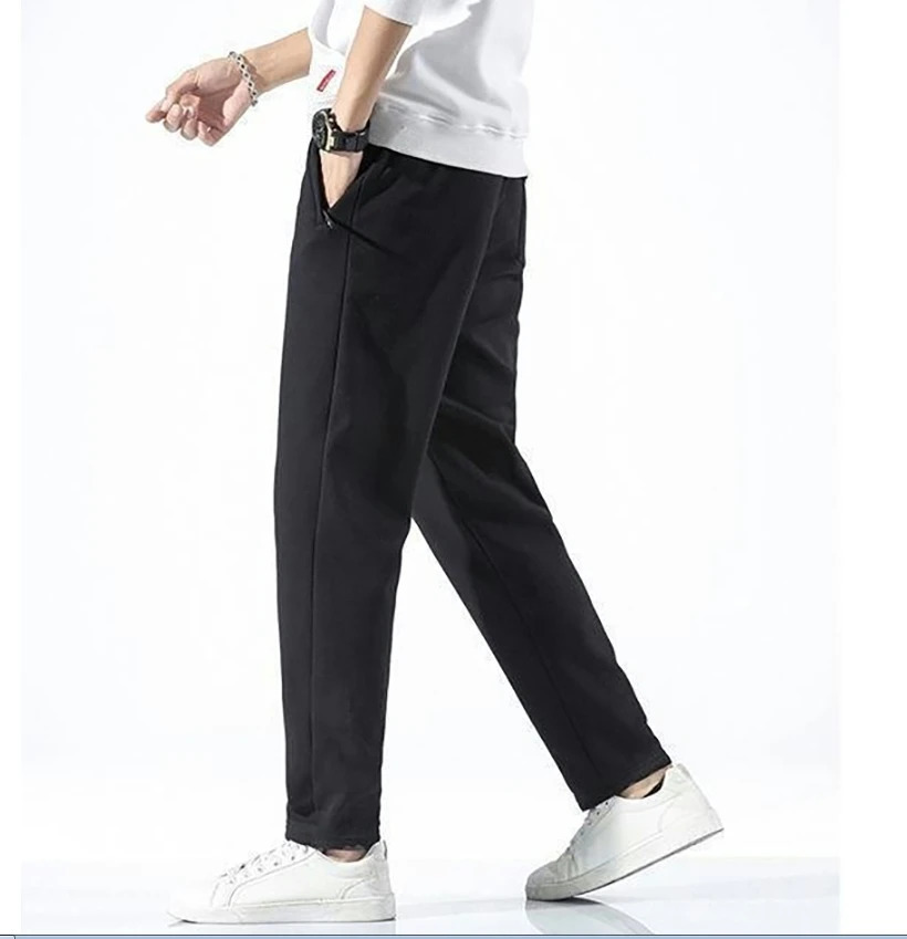 Spring and autumn casual pants men solid color fashion sports pants loose sweatpants straight pants plus size long pants 250113 - view 6