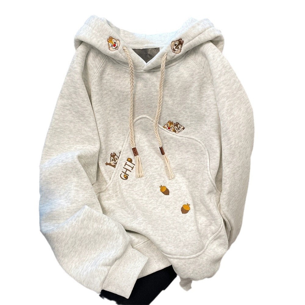 2025S designer embroidered hooded for women in autumn winter with plush and lazy style sweatshirt top