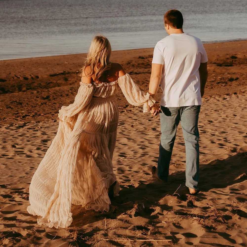 Pregnant womens clothing photo shoot pleated chiffon sexy off shoulder top pleated edge split style dress photo shoot womens photography dress W250113