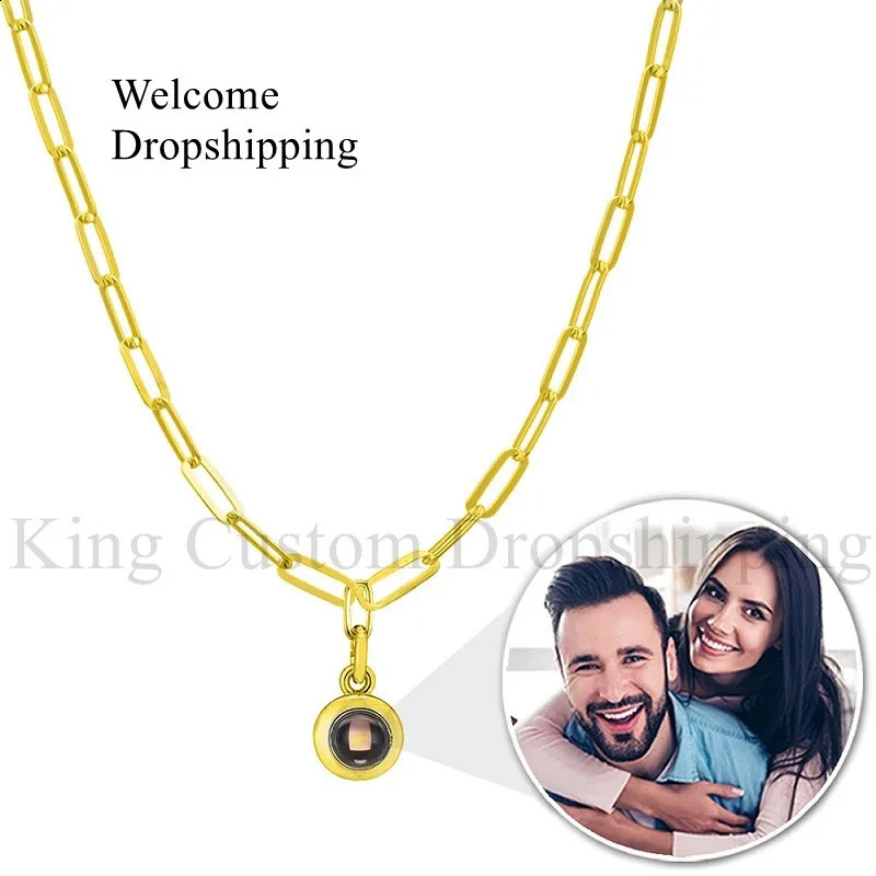 Projection Circle Necklace Custom Pos Boyfriend and Girlfriend Gifts Romantic Warm Jewelry Valentines Day Gifts 250107