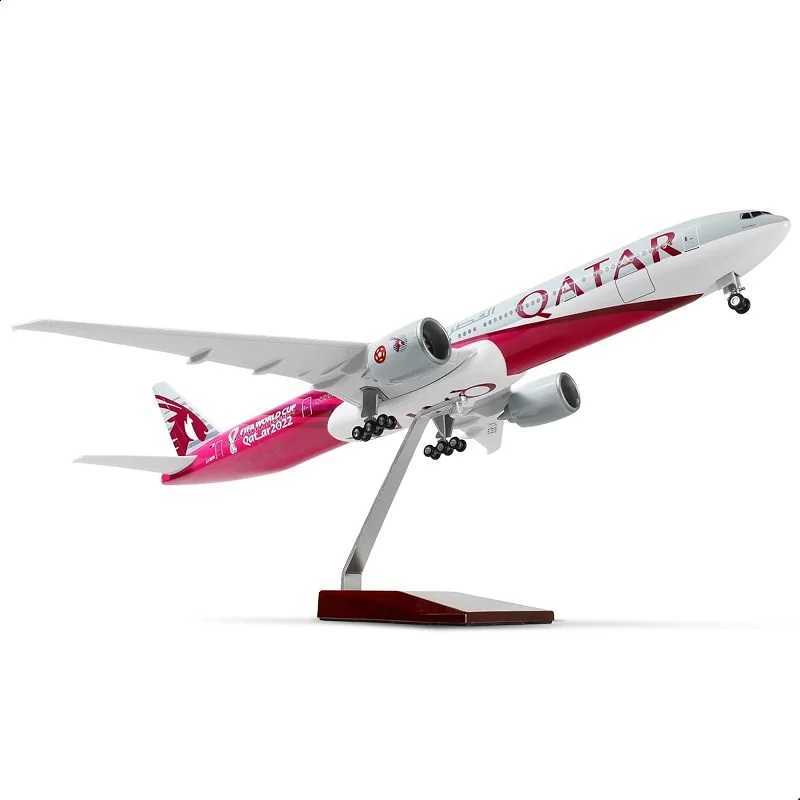 47CM 1/157 Scale Boeing B777 Aircraft Qatar Air Airlines Model Diecast Resin Plane Airplane Collection Display Toys Gifts X250114