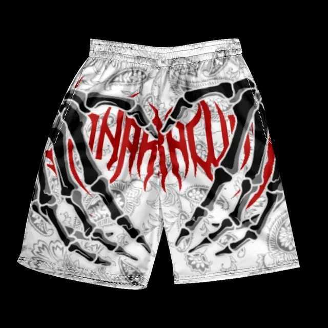 2025 Summer Trend Hip Hop Shorts Fashion Skull Hand drawn Graphic Printed Drawstring Shorts Oversized Casual Loose Mens Beach ShortsXJ250407
