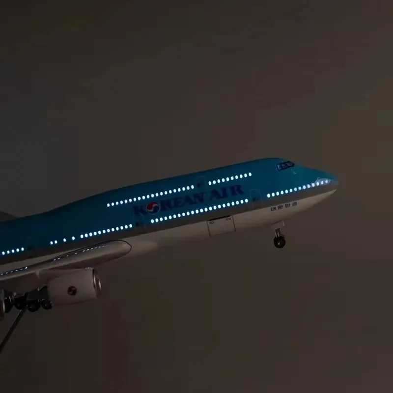 1 150 Scale 47CM Boeing 747 Korean Air Aircraft Model Die-cast Machine Souvenir Decoration Aviation Collection Gifts X250114