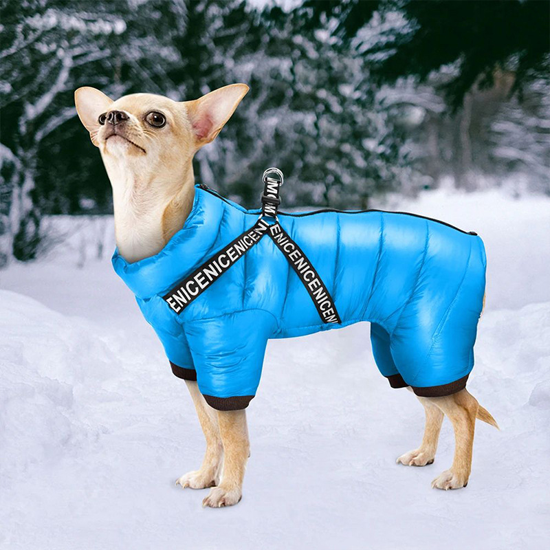 Wholesale Cross-border wholesale dog new winter warm cotton-padded coat plus fleece thickened pet coat dog four-legged cotton-padded coat 2025 cold we