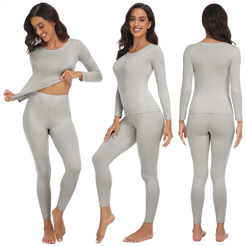 Women Thermal Underwear Set Soft Fleece Lined Base Layer Cold Weather Top 250102
