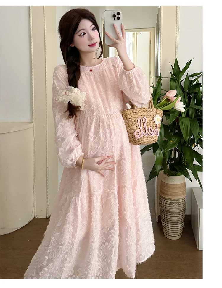 Good Qu Pregnant Summer Par Dress Short Pregnant Wedding Dress Sweet Mesh Puff Sleeves Fashionable Embroidered Dress W250113