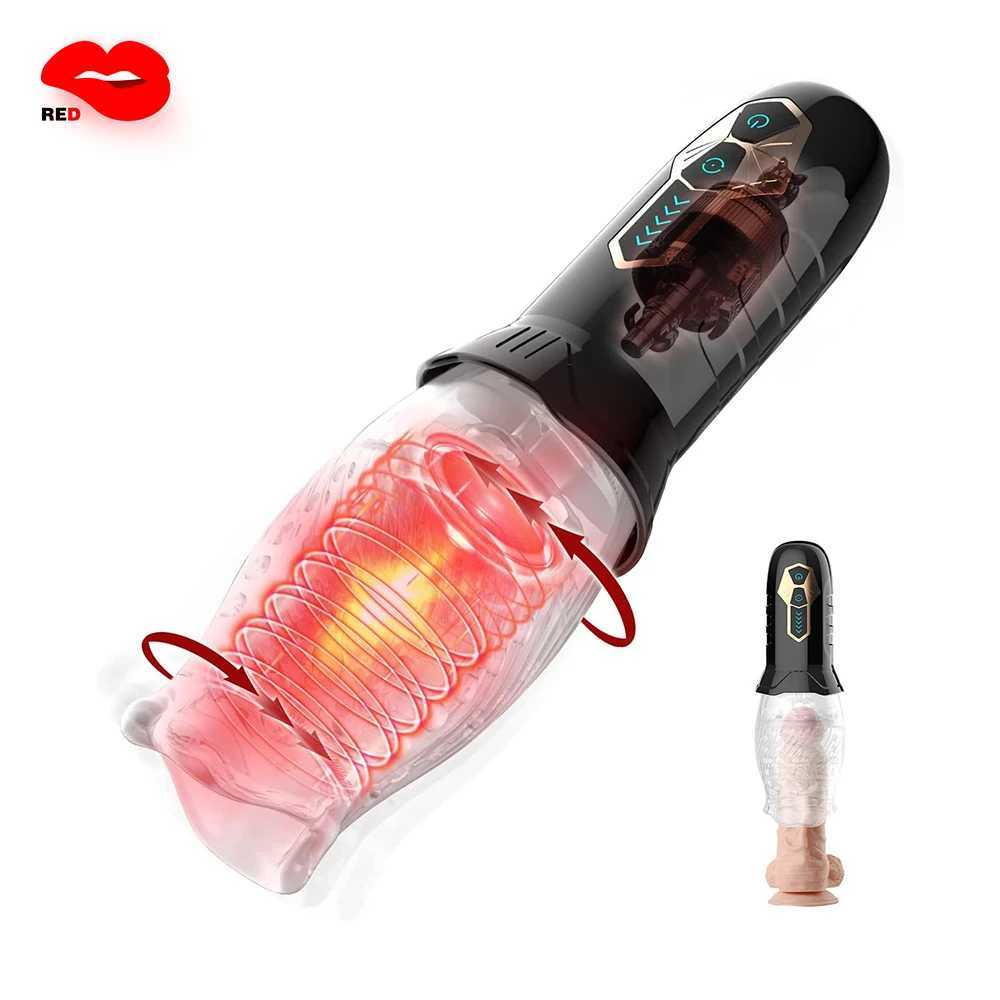 Male Automatic Masturbator Cup Vagina Masturbation 5 Rotating 10 Vibrator Penis Blowjob Pussy Stimulator Adult Sex Toys for MenW250114
