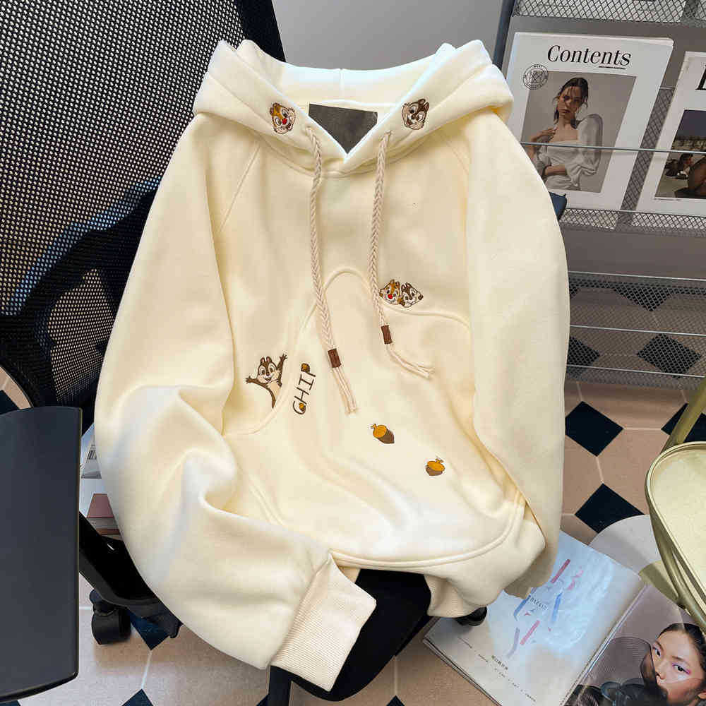 2025S designer embroidered hooded for women in autumn winter with plush and lazy style sweatshirt top