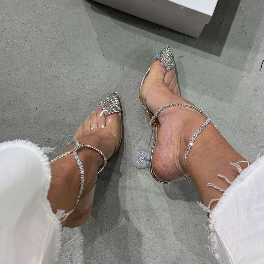 Designer Transparent Crystal Clear High Heels Party Women Pumps Bg Runway Sandals Summer Shoes