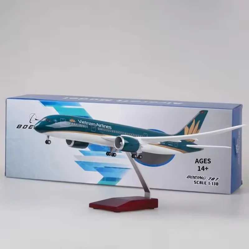 New 1/130 47cm Aviation 787 B787 Dreamliner Aircraft Vietnam Airlines Model Diecast Plane Airliner Display W Standable Airplane X250114