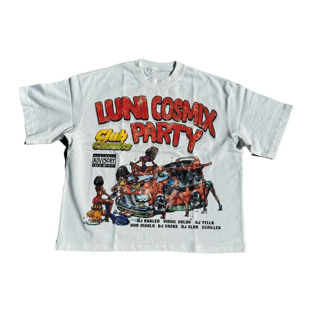 American style Y2K summer high street hip-hop letter print loose casual unisex cotton short sleeved t-shirt