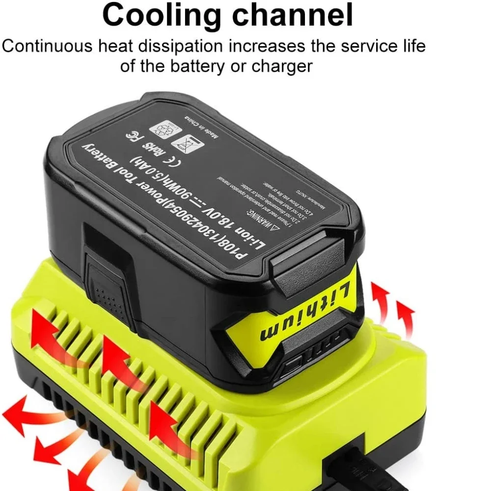 For RYO Ryobi Charger, P117 Charger 12V-18V Li-ion Battery Nickel Battery Universal Battery Charger