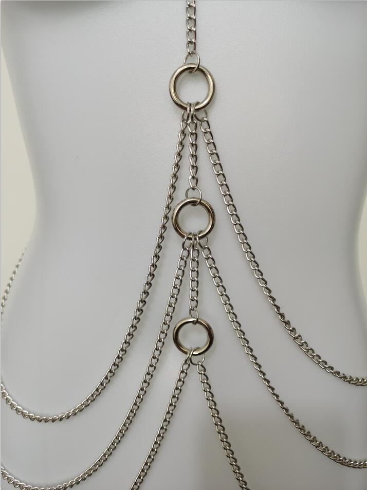 Stage Wear Sexy Body Chain Harness Women Cool Fashion Metal Punk Style Nightclub Party Faux Leather Waist Jewellery Performance belt