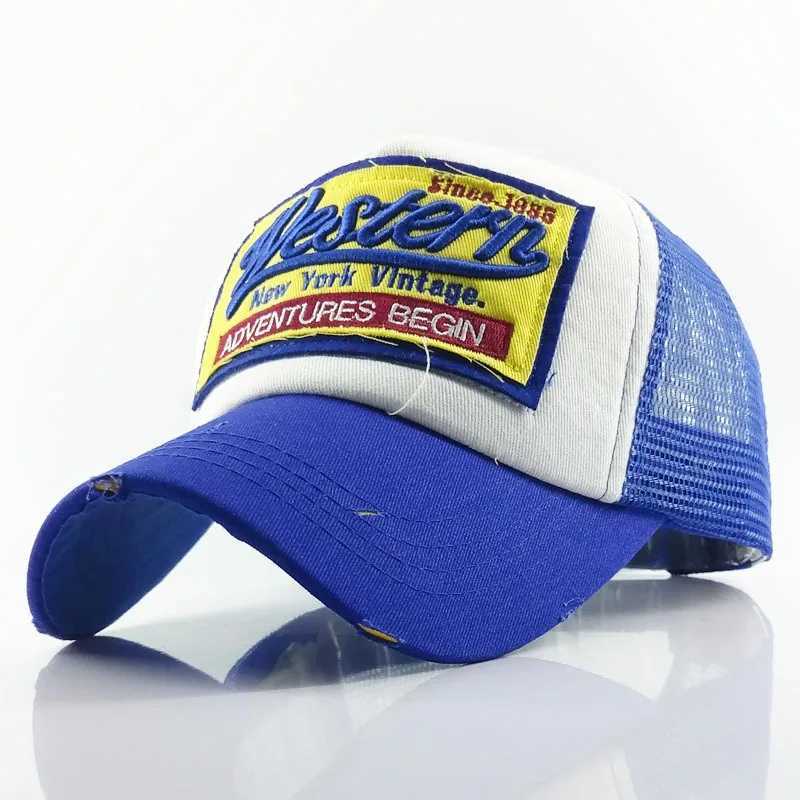 Western New York Vintage Trucker Hats for Men 1985 Breathable Mesh Embroidered Baseball Cs Snback Summer Dad Hat W250113