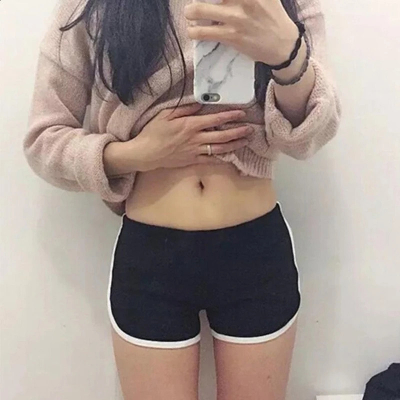 Sports Short Summer 2024 Candy Color Anti Emptied Skinny Shorts Casual Lady Elastic Waist Beach Correndo Pants 250107