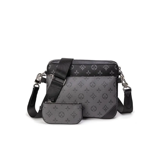 Handbags Men Leather TRIO Messenger Bag Make up Designer Handbag s designers Mens Shoulder Bags