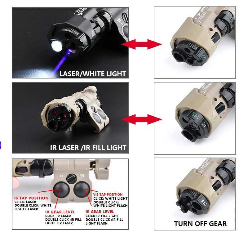 WADSN MAWL C1 Nylon Red Green Blue Laser MAWL-C1 Infrared Vision White Light Aiming Gun Weapon Dual Pull Switch 2.5MM SF Plug W250408