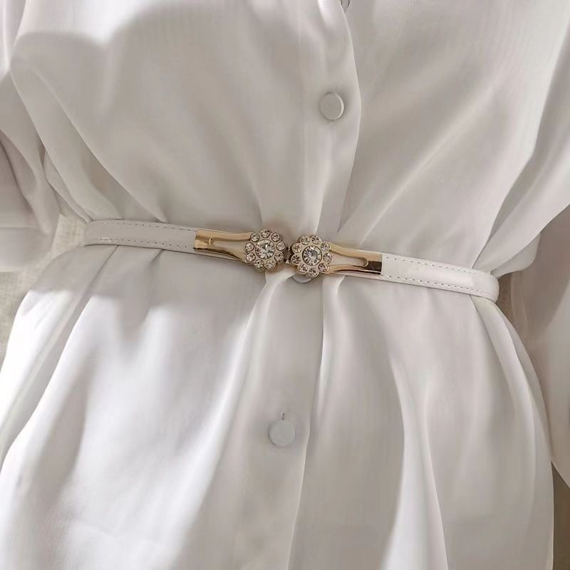 Hundreds of dress with shirt tide simple fashion buckle thin belt decorated with candy-colored patent leather women's models belt