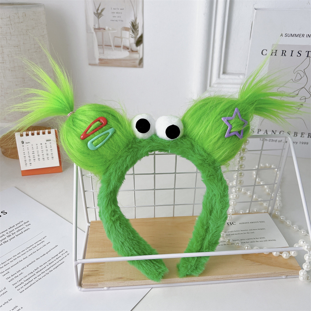 Creative Monster Plush Headband for Fall Winter - Playful Ugly Doll Hair Accessory