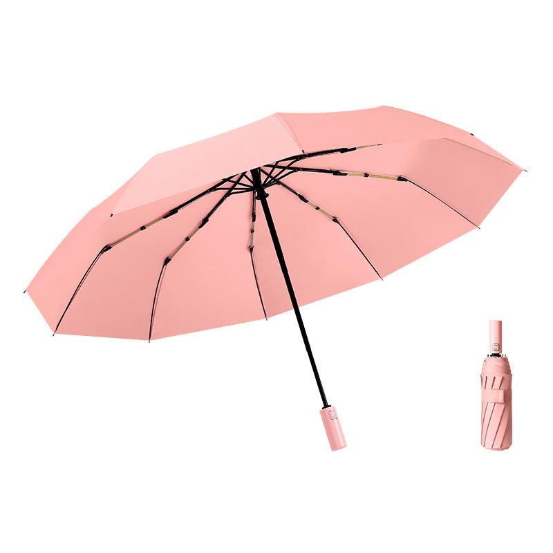Triple-Fold Automatic Sunscreen Umbrella - Dual Layer, UV Protective, Suitable for Ads